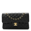 Caviar Quilted Small Double Flap Black