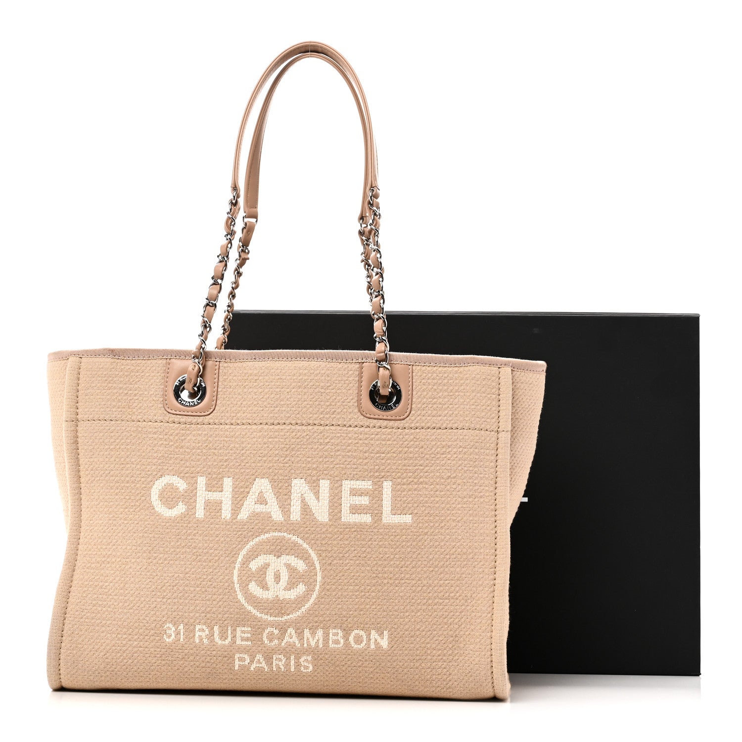 Mixed Fibers Small Deauville Tote Beige