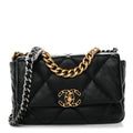 Lambskin Quilted Medium Chanel 19 Flap Black