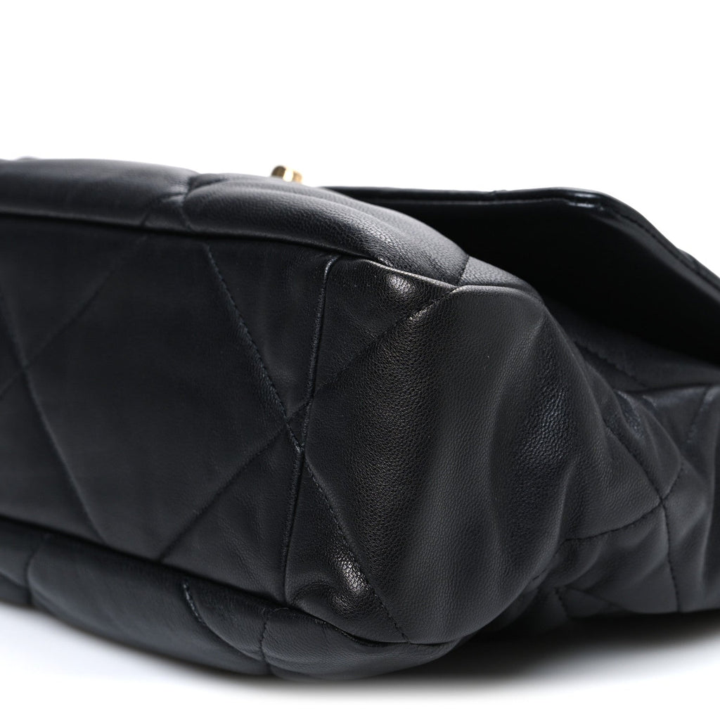Goatskin Quilted Large Chanel 19 Flap Black