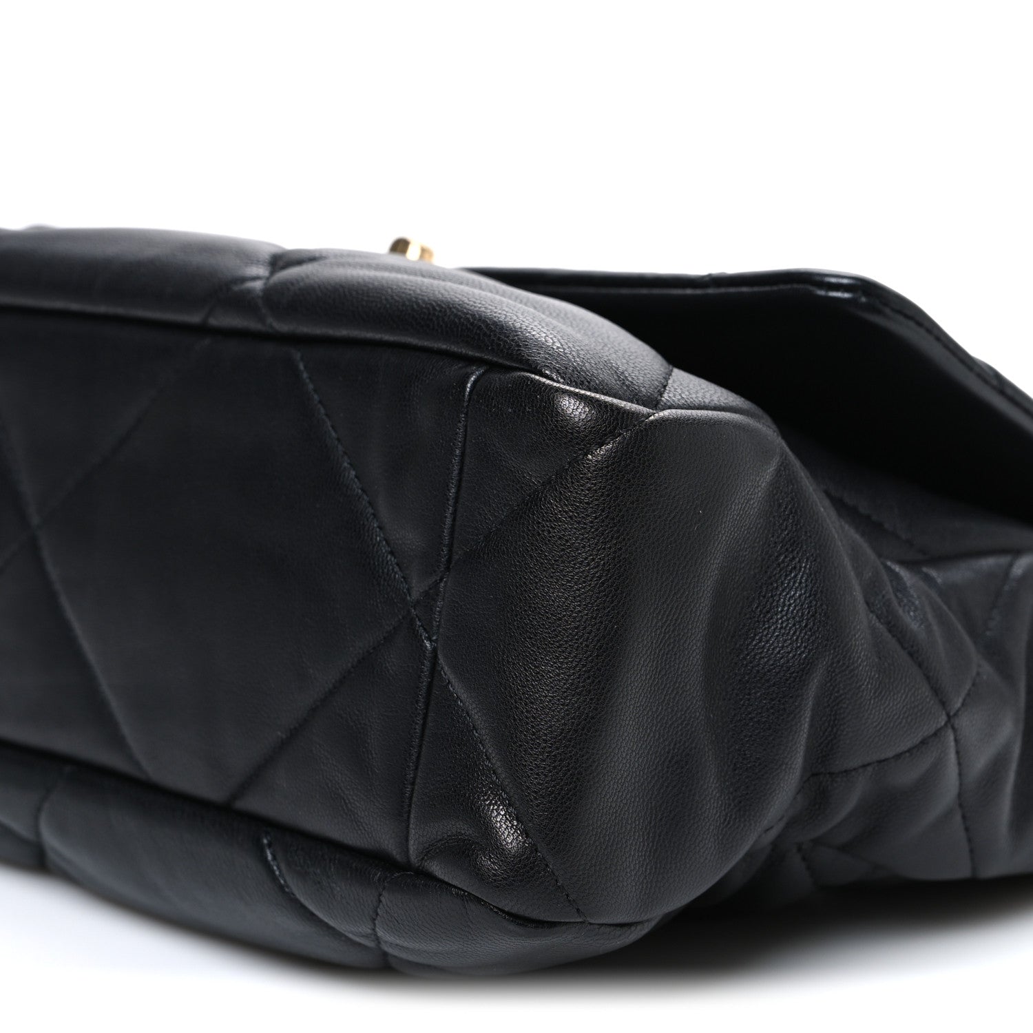 Goatskin Quilted Large Chanel 19 Flap Black