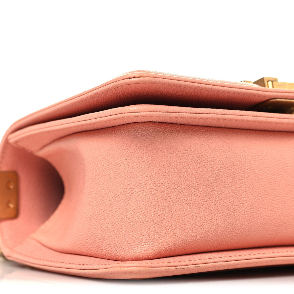 Caviar Quilted Small Boy Flap Light Pink