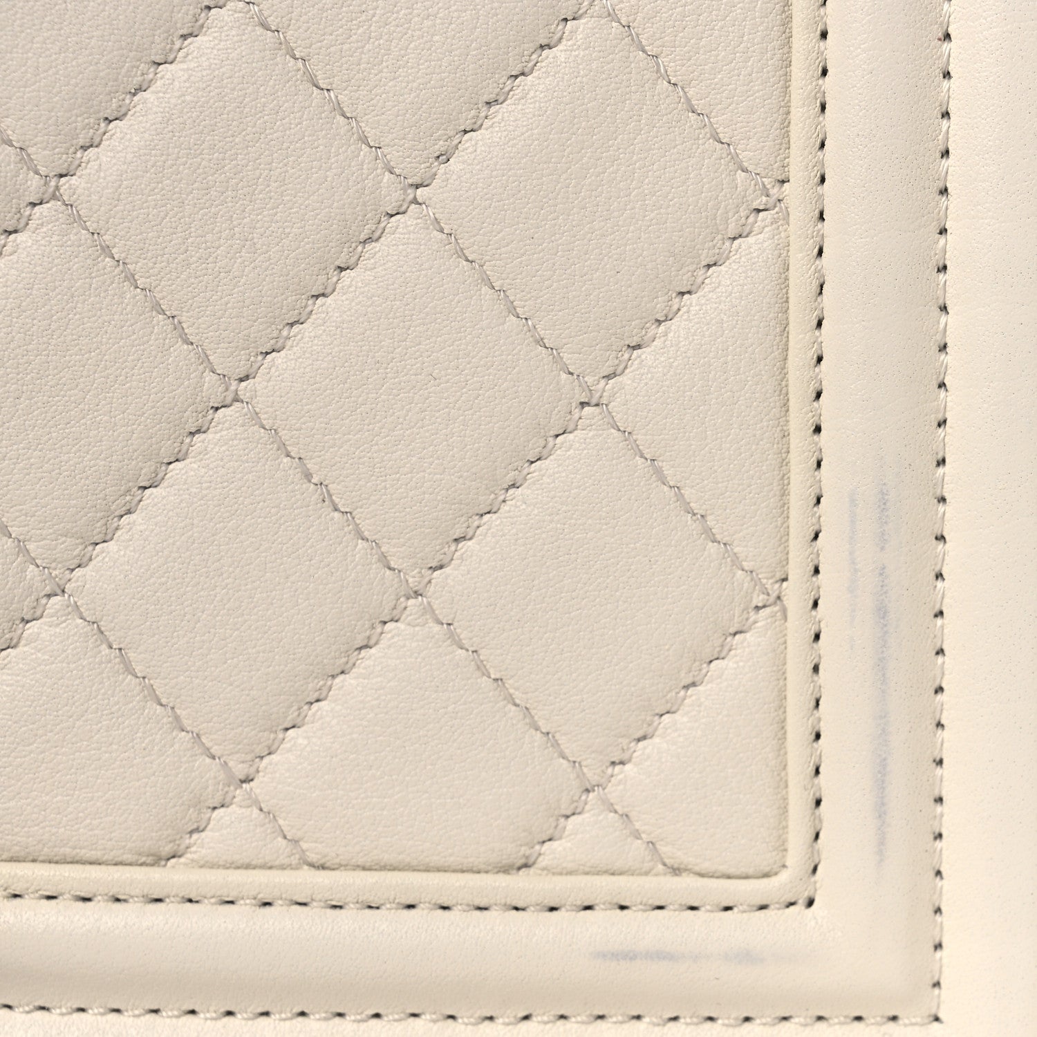Calfskin Quilted Medium Boy Flap White