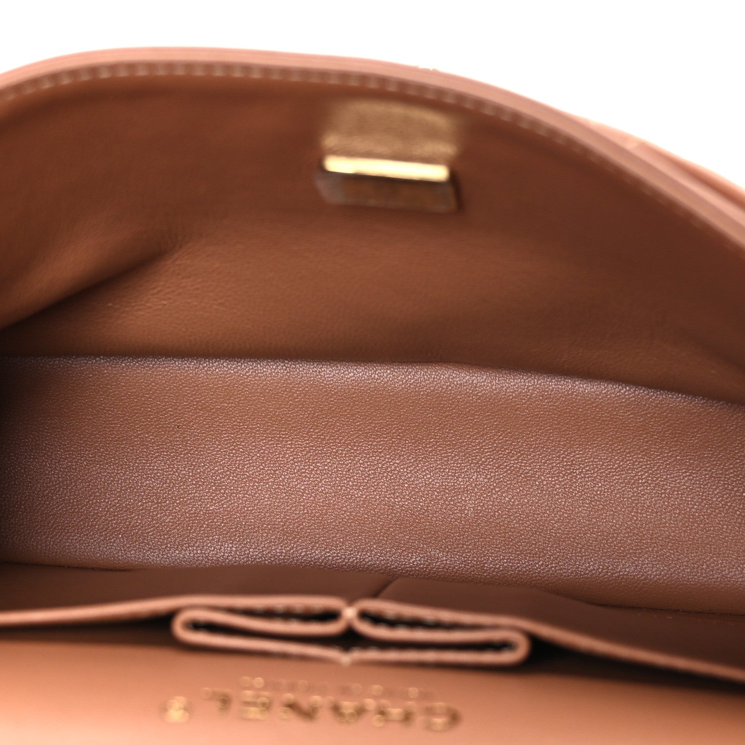 Lambskin Quilted Small Double Flap Brown