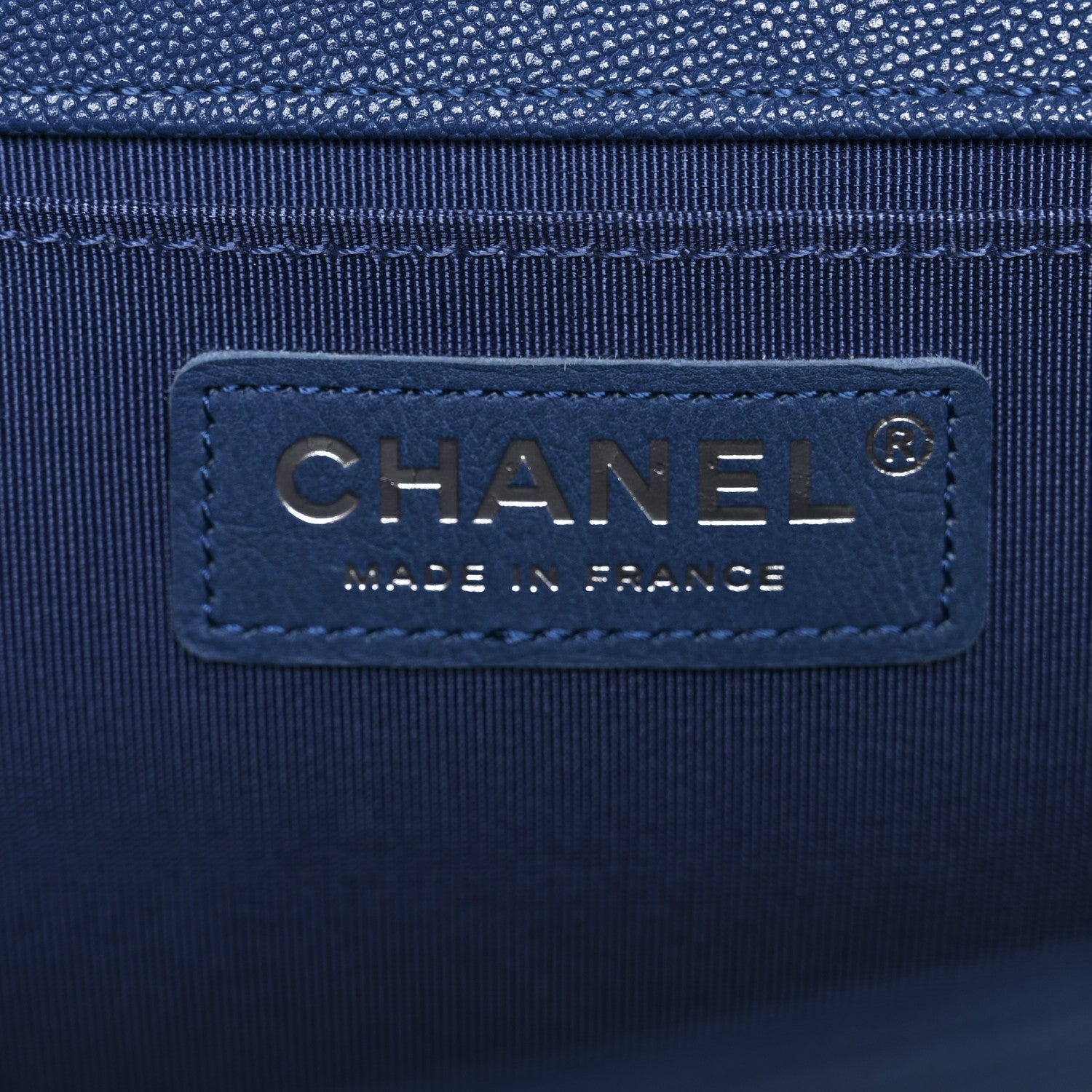 Caviar Quilted Medium Boy Flap Dark Blue