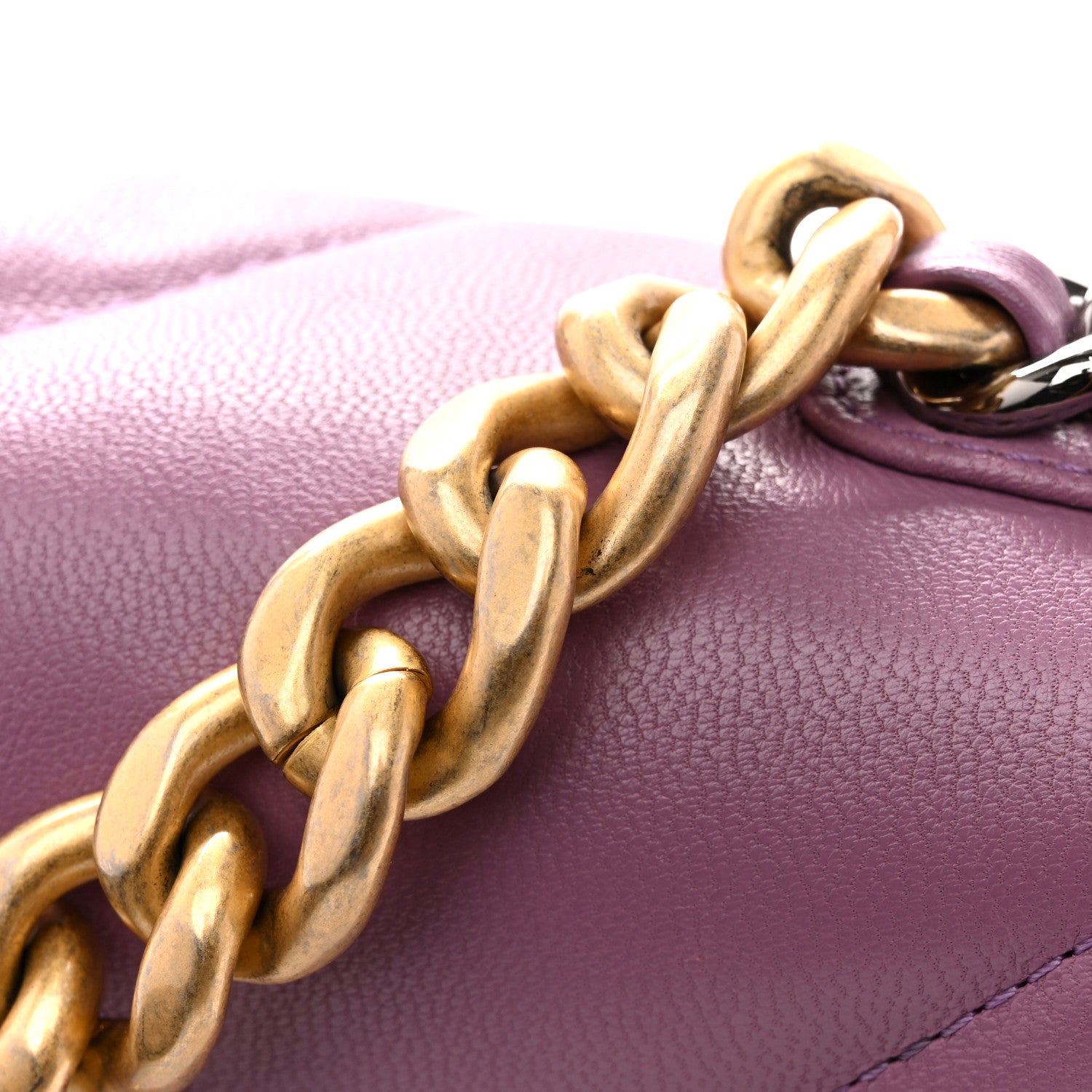 Goatskin Quilted Medium Chanel 19 Flap Purple
