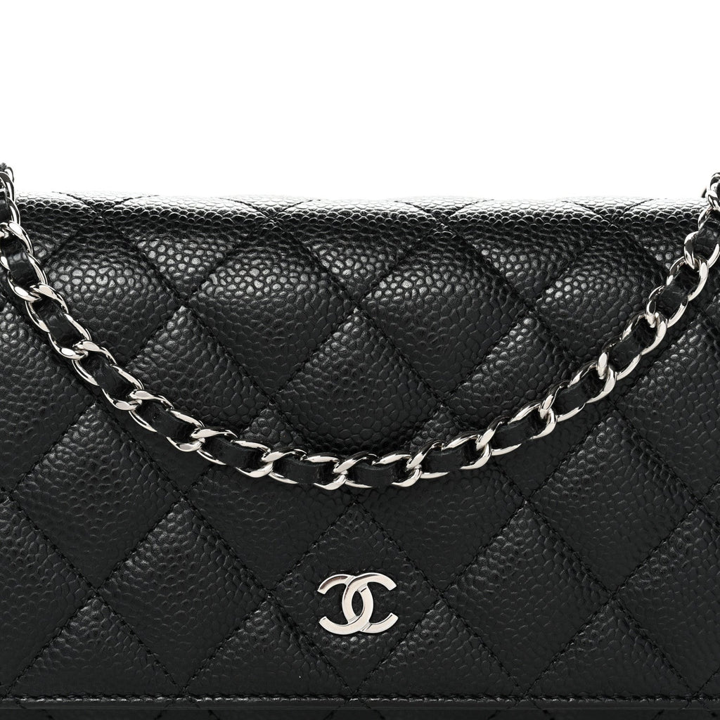 Caviar Quilted Wallet On Chain WOC Black