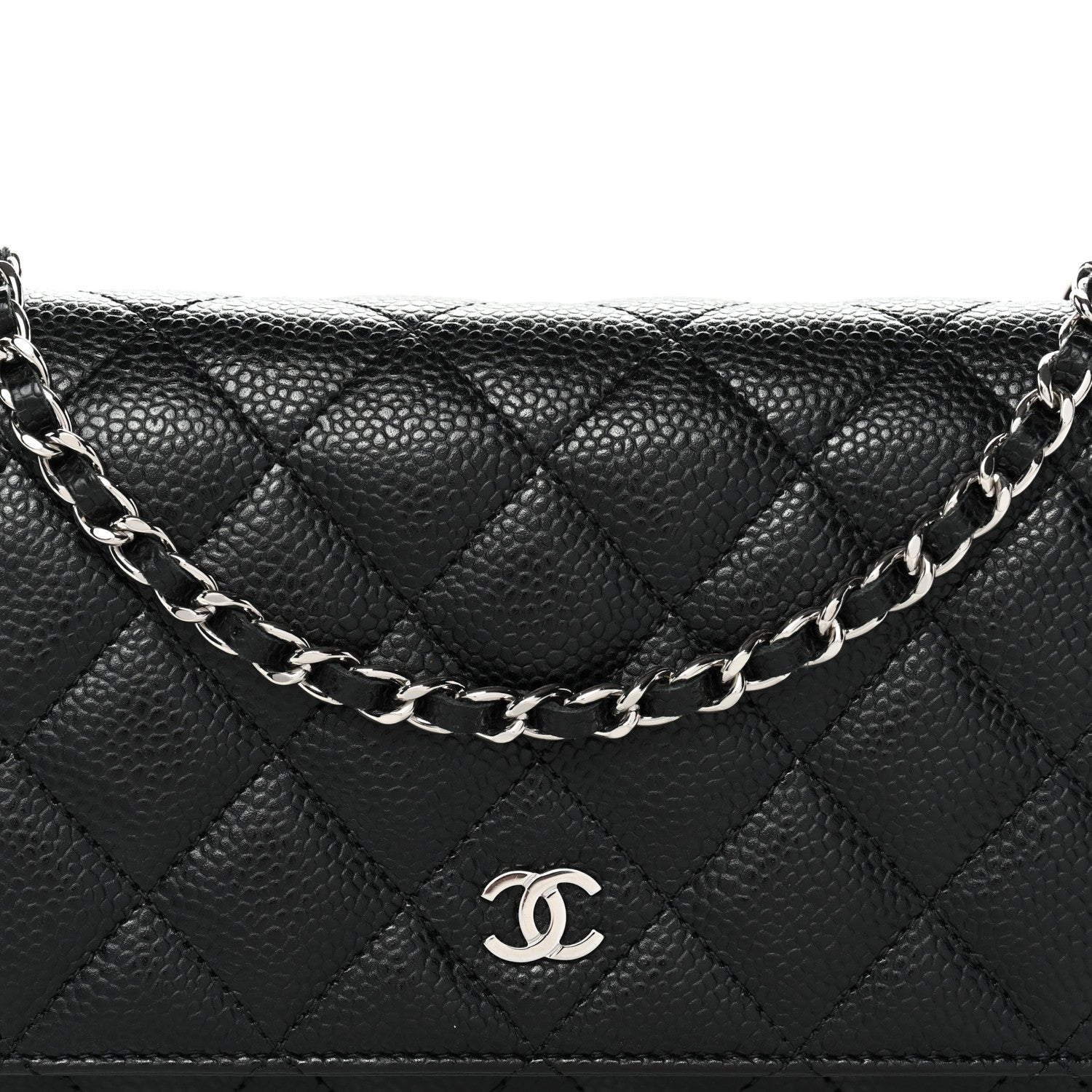 Caviar Quilted Wallet On Chain WOC Black