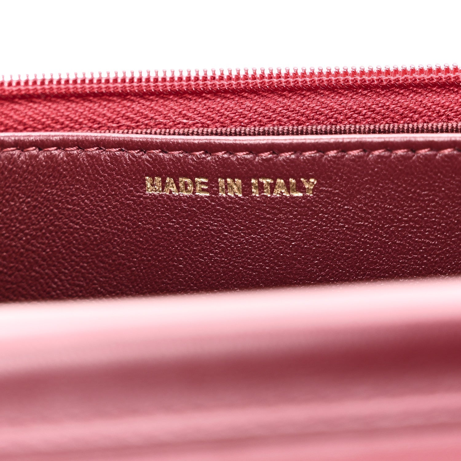 Lambskin Quilted Wallet On Chain WOC Burgundy