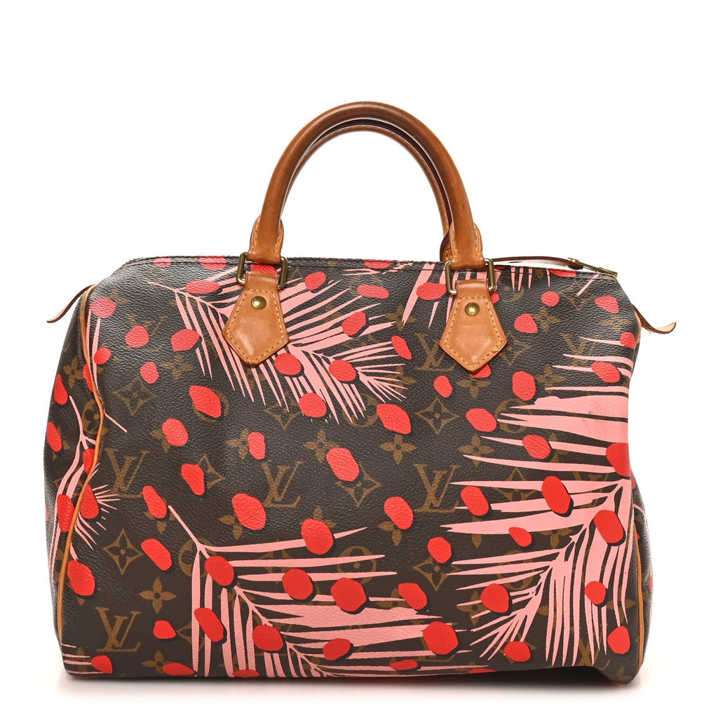 Monogram Jungle Dots Speedy 30 Sugar Pink Poppy