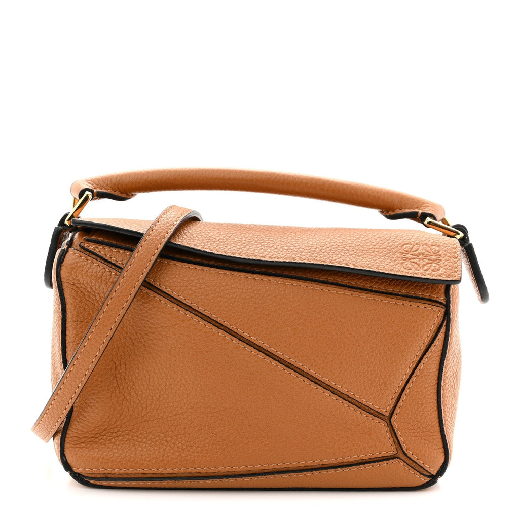 Grained Calfskin Mini Puzzle Bag Tan