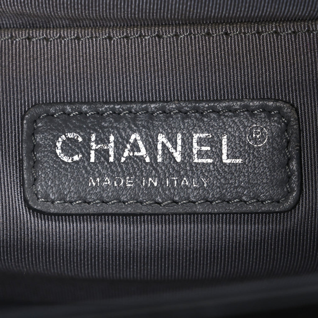 Lambskin Quilted Medium Boy Flap Black
