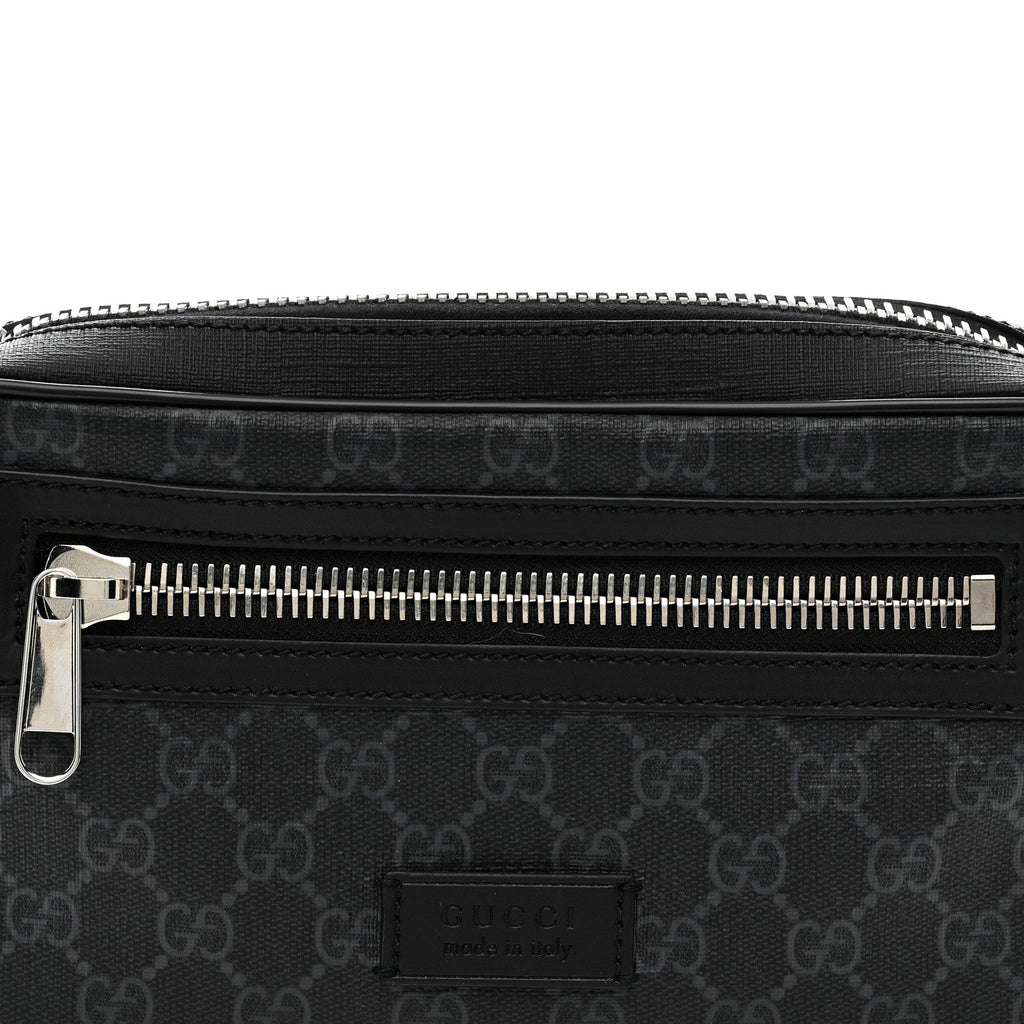 Soft GG Supreme Monogram Web Belt Bag Black Grey