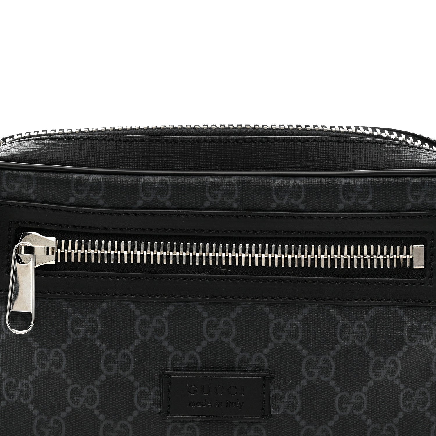 Soft GG Supreme Monogram Web Belt Bag Black Grey