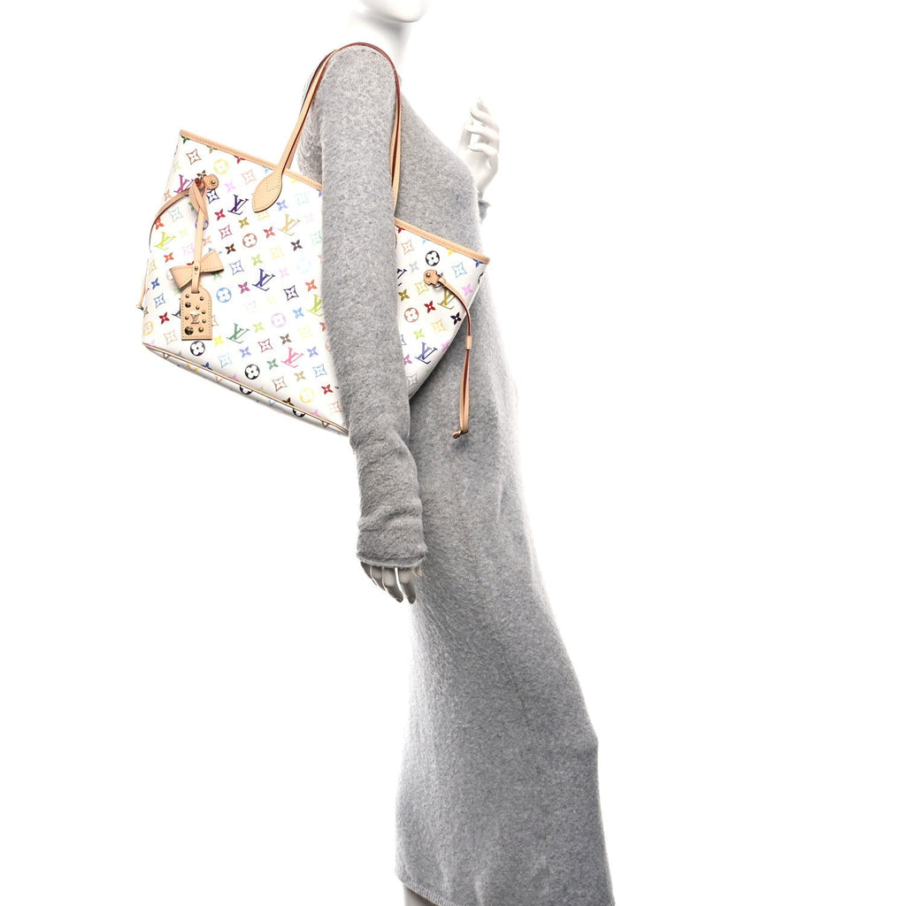 LV X TM Monogram Multicolor Neverfull MM White