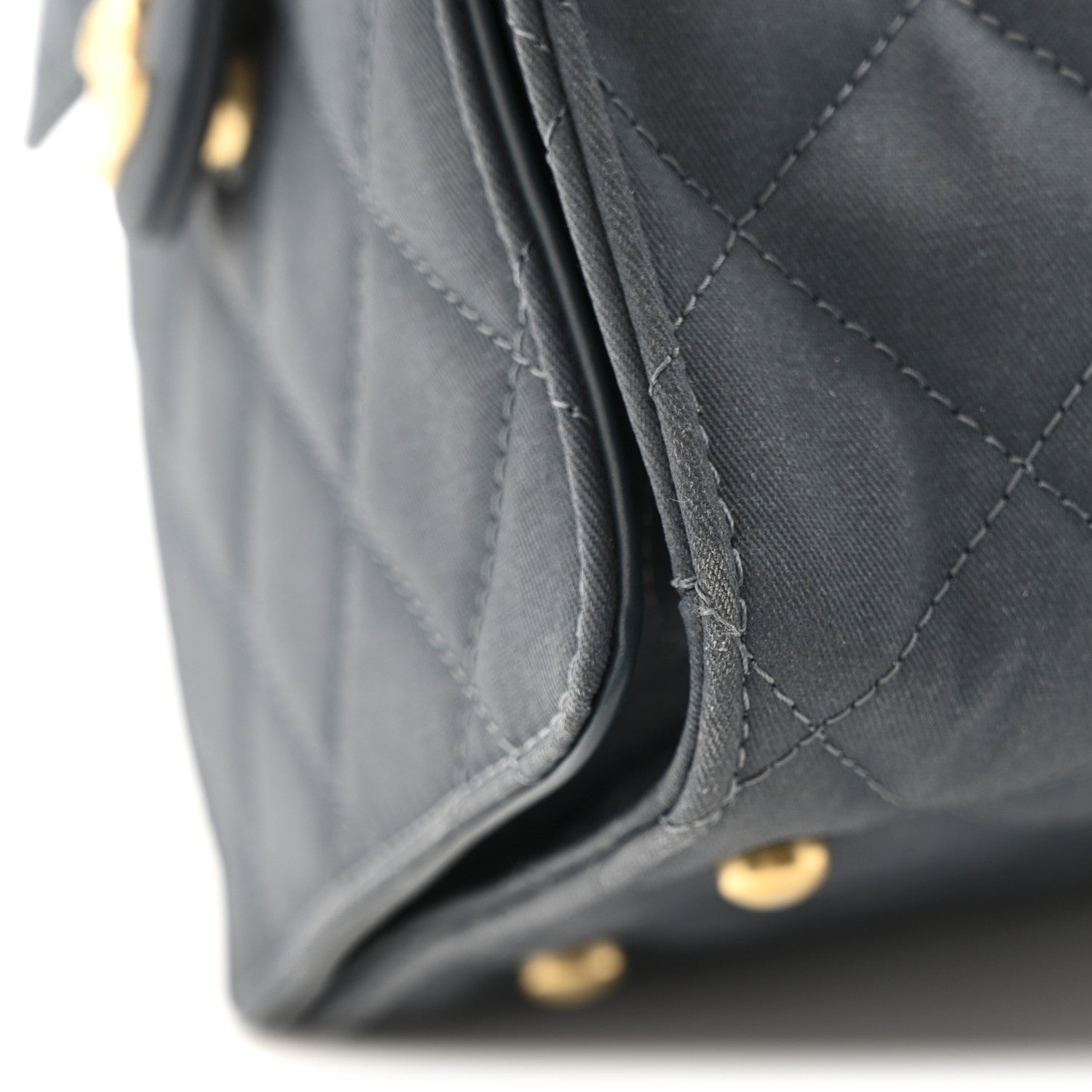 Canvas Quilted Medium Chanel 25 Handbag Dark Blue