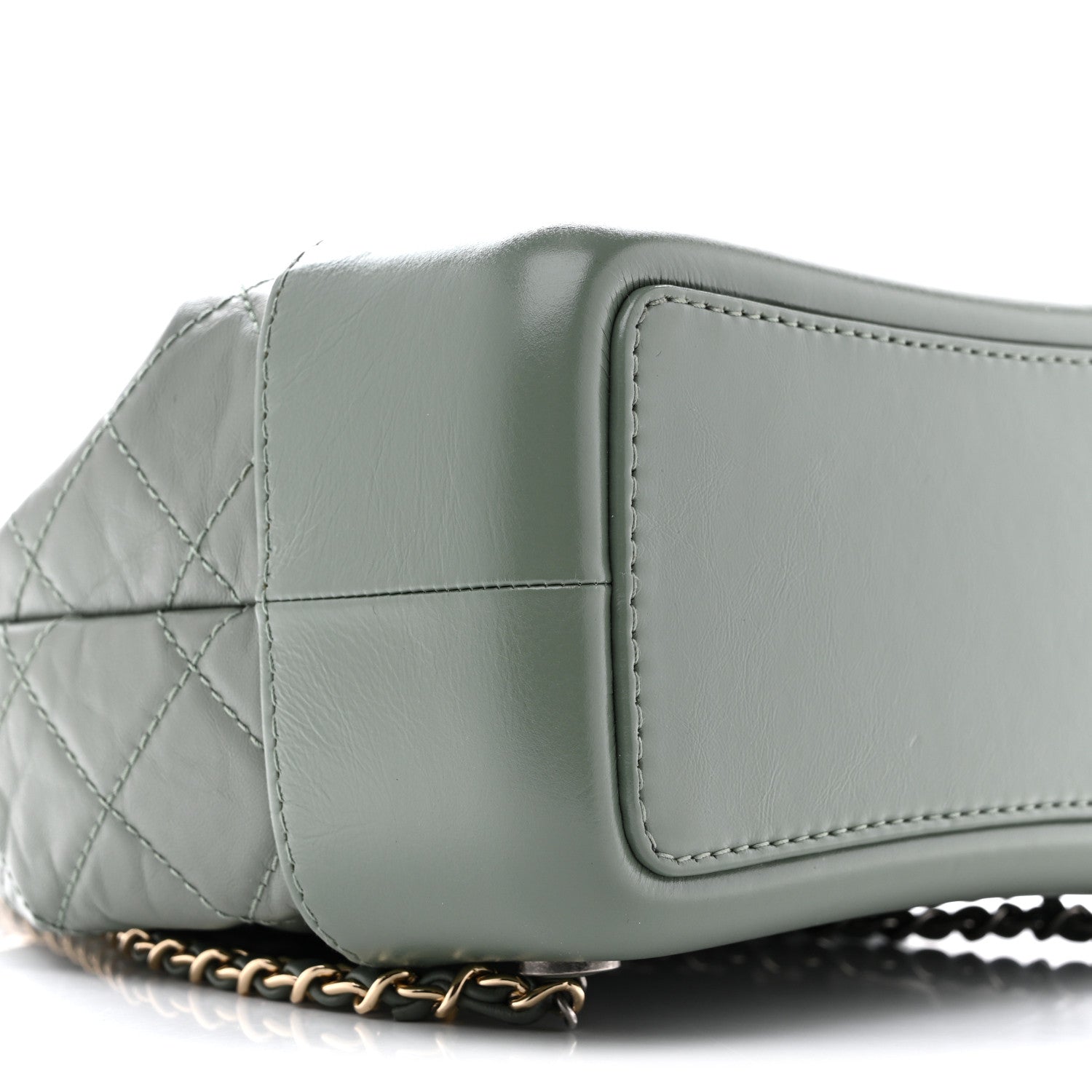 Aged Calfskin Quilted Small Gabrielle Backpack Green