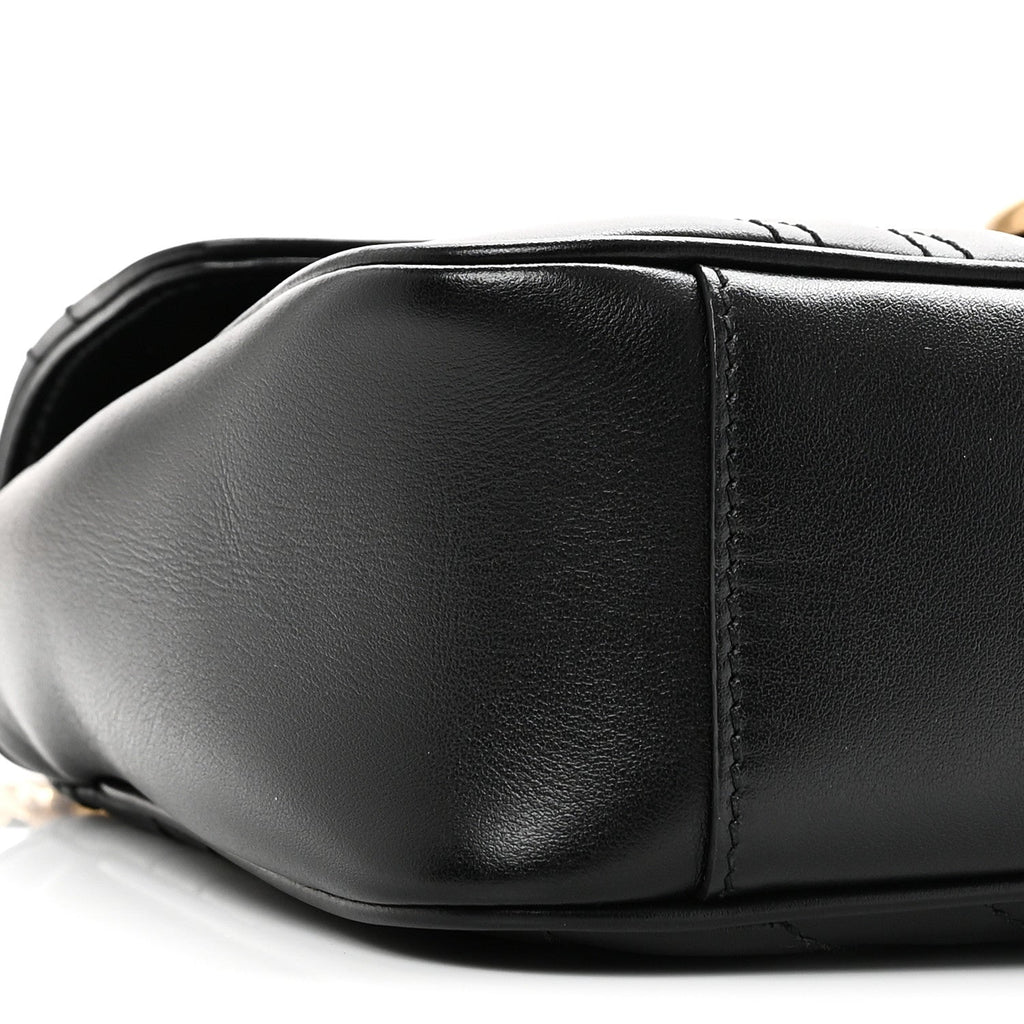 Calfskin Matelasse Small GG Marmont Shoulder Bag Black