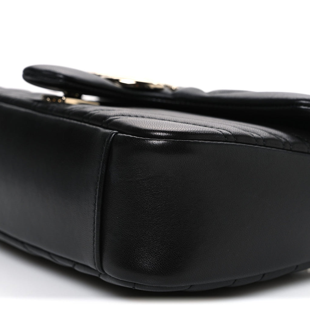Lambskin Matelasse Medium GG Marmont Shoulder Bag Black