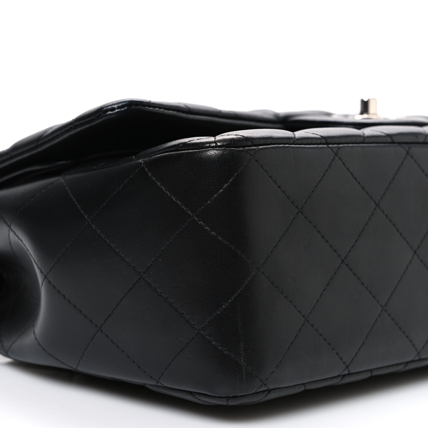Lambskin Quilted Jumbo Double Flap Black