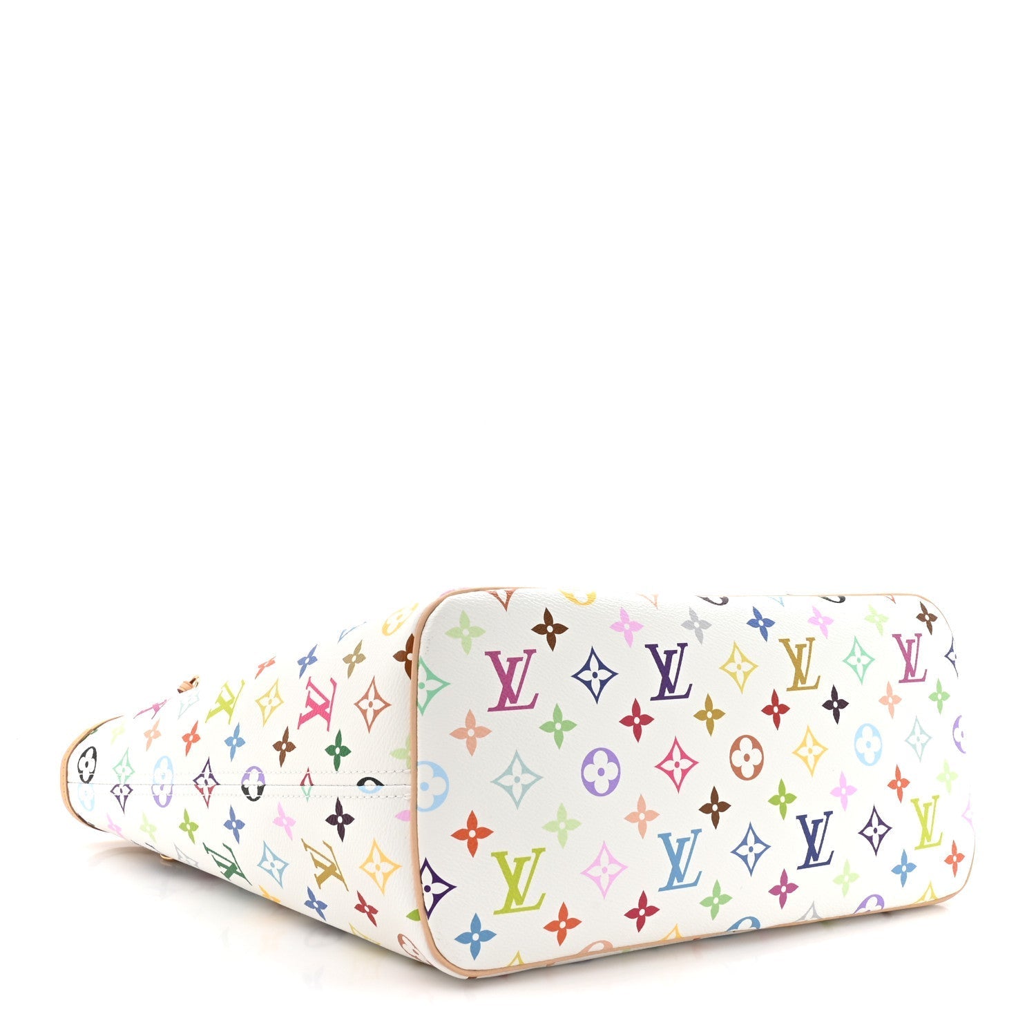 LV x TM Monogram Multicolor Neverfull MM White