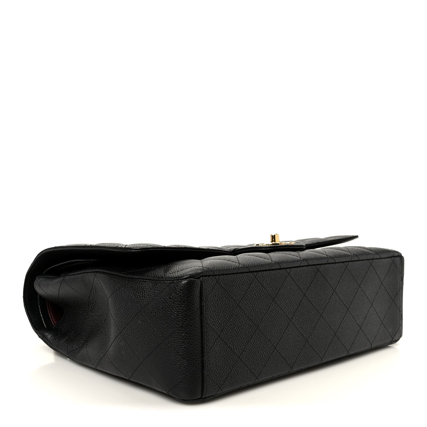 Caviar Quilted Maxi Double Flap Black