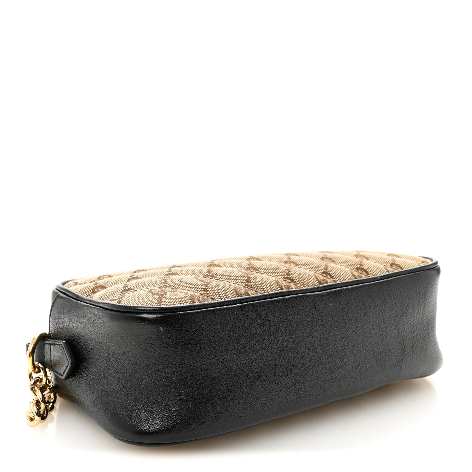 Monogram Matelasse Diagonal Small GG Marmont Chain Shoulder Bag Beige Black