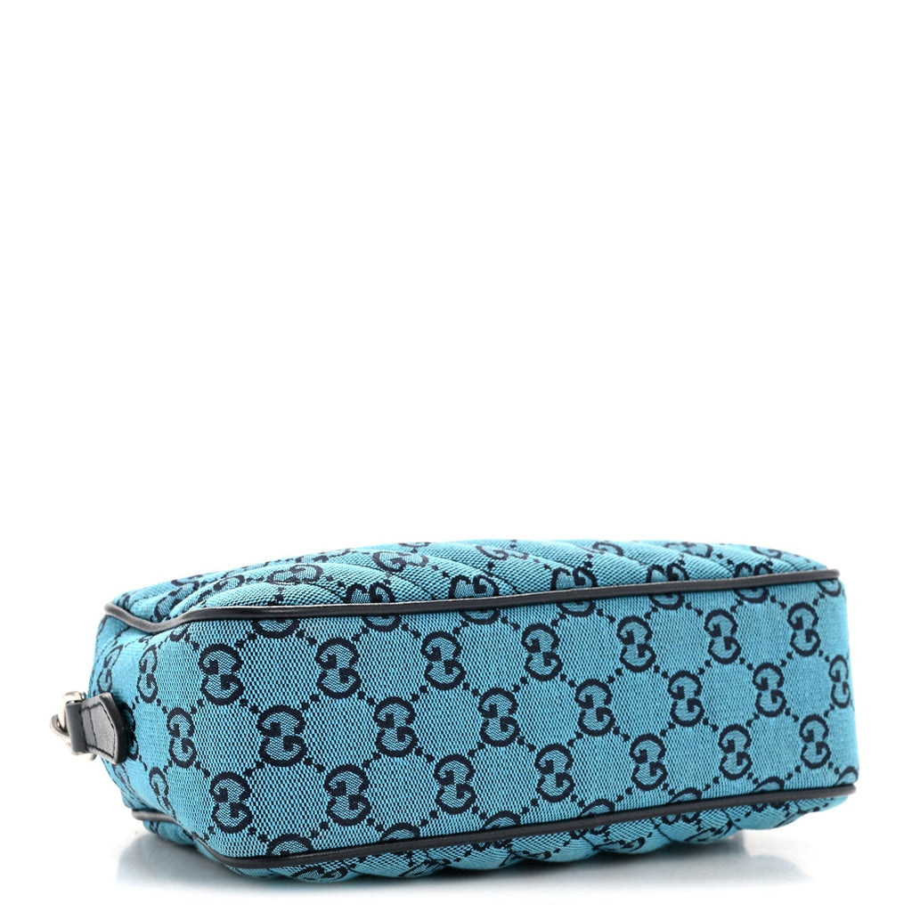 Monogram Multicolor Matelasse Diagonal Small GG Marmont Chain Shoulder Bag Light Blue