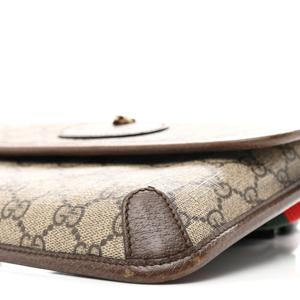 GG Supreme Monogram Neo Vintage Web Belt Bag Brown