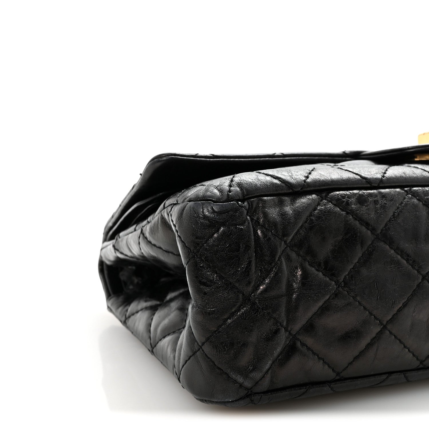 Aged Calfskin Quilted 2.55 Reissue 227 Flap Black