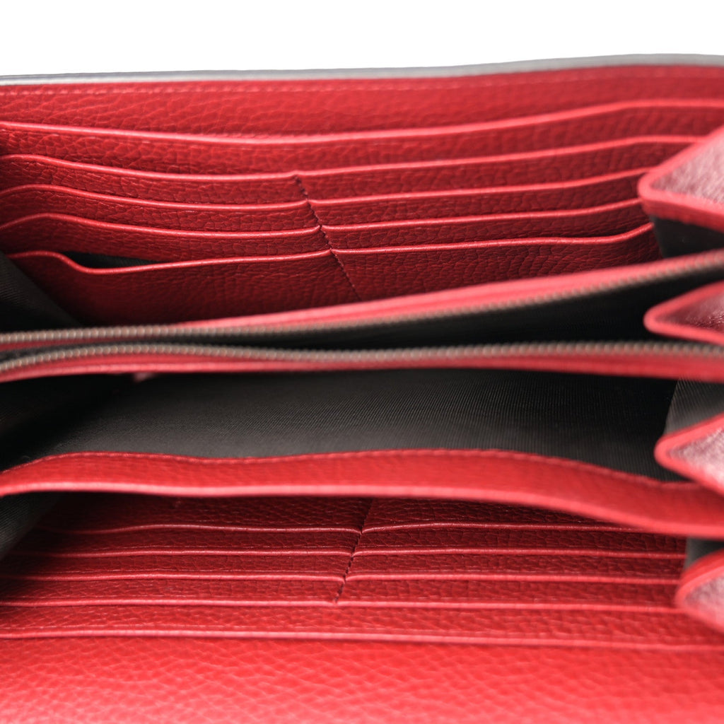 Calfskin GG Marmont Chain Wallet Vulcanic Red