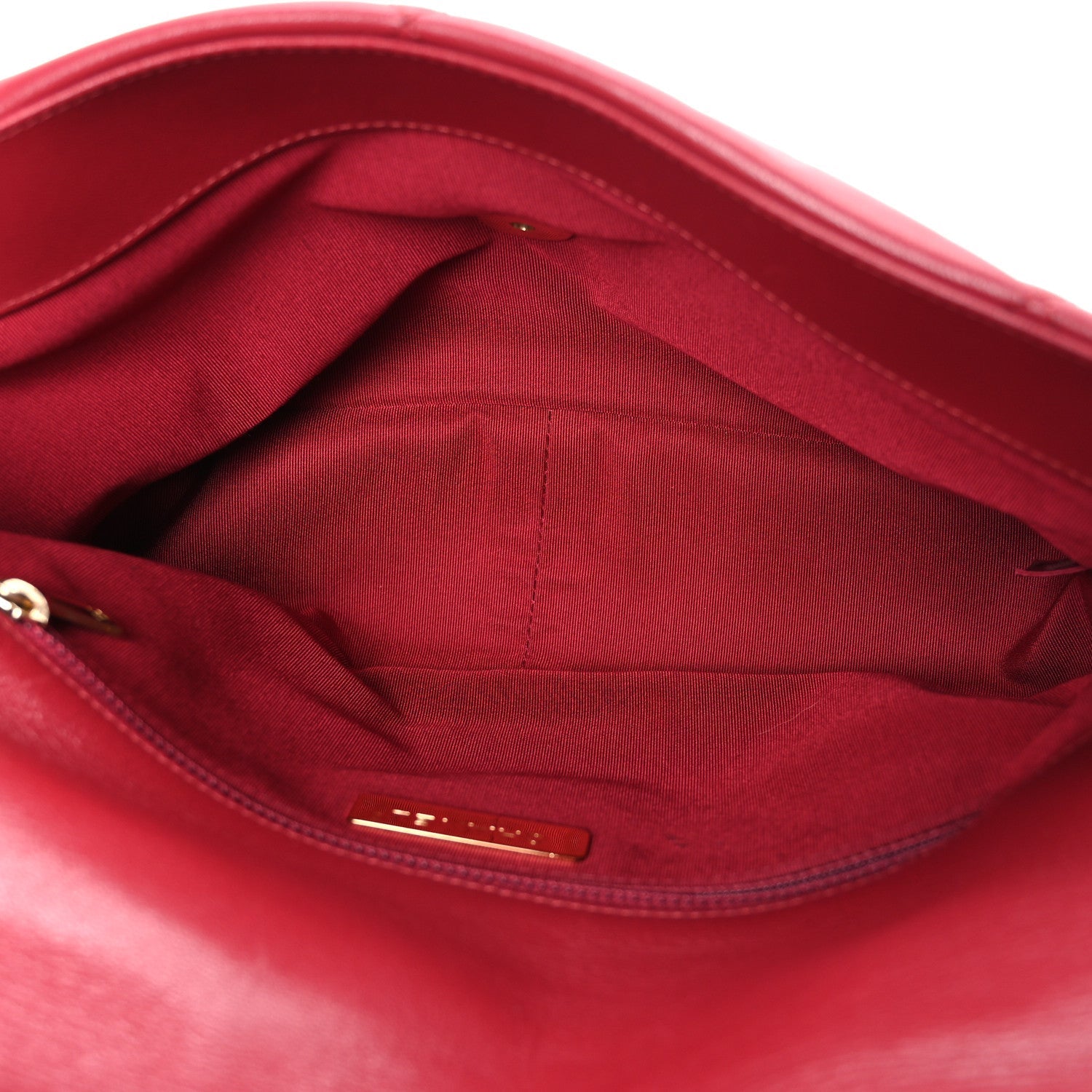 Goatskin Quilted Large Chanel 19 Flap Red