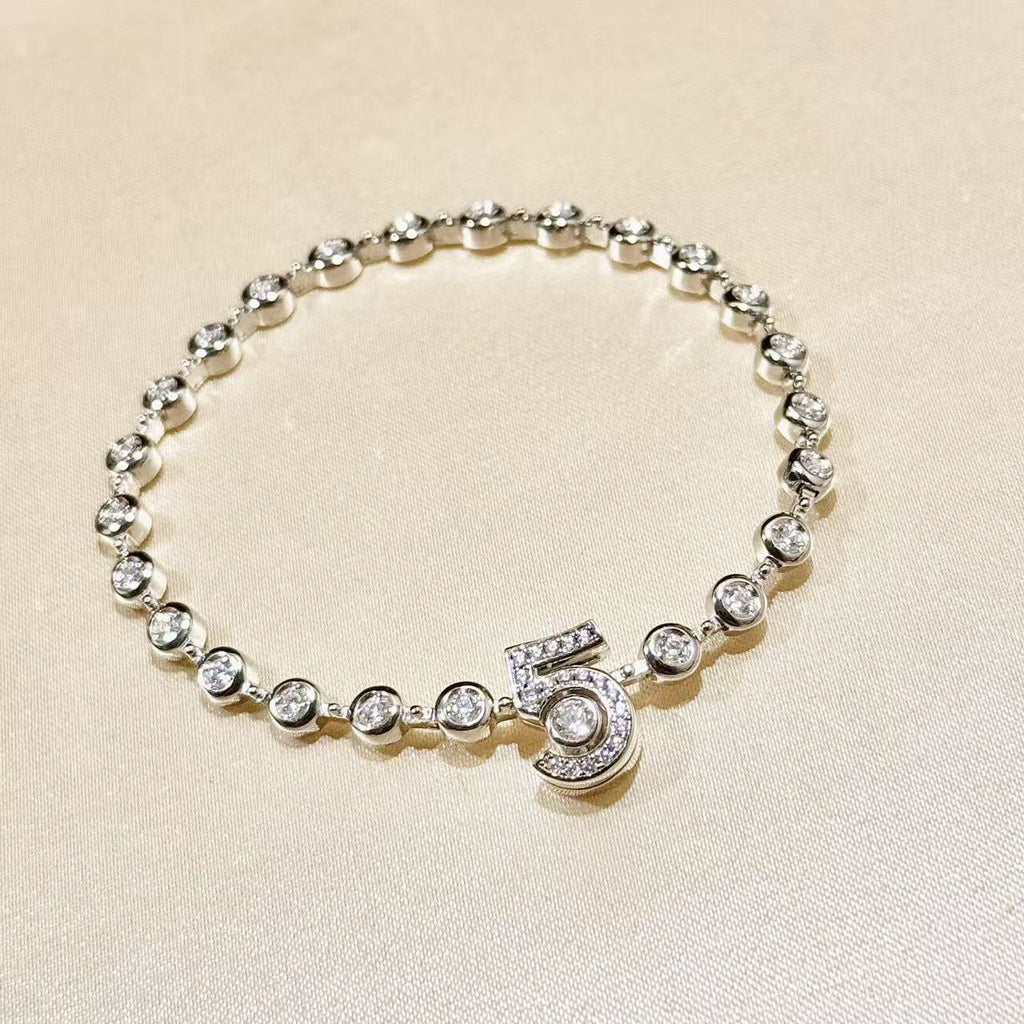 Chanel Number 5 Diamond Necklace Bracelet