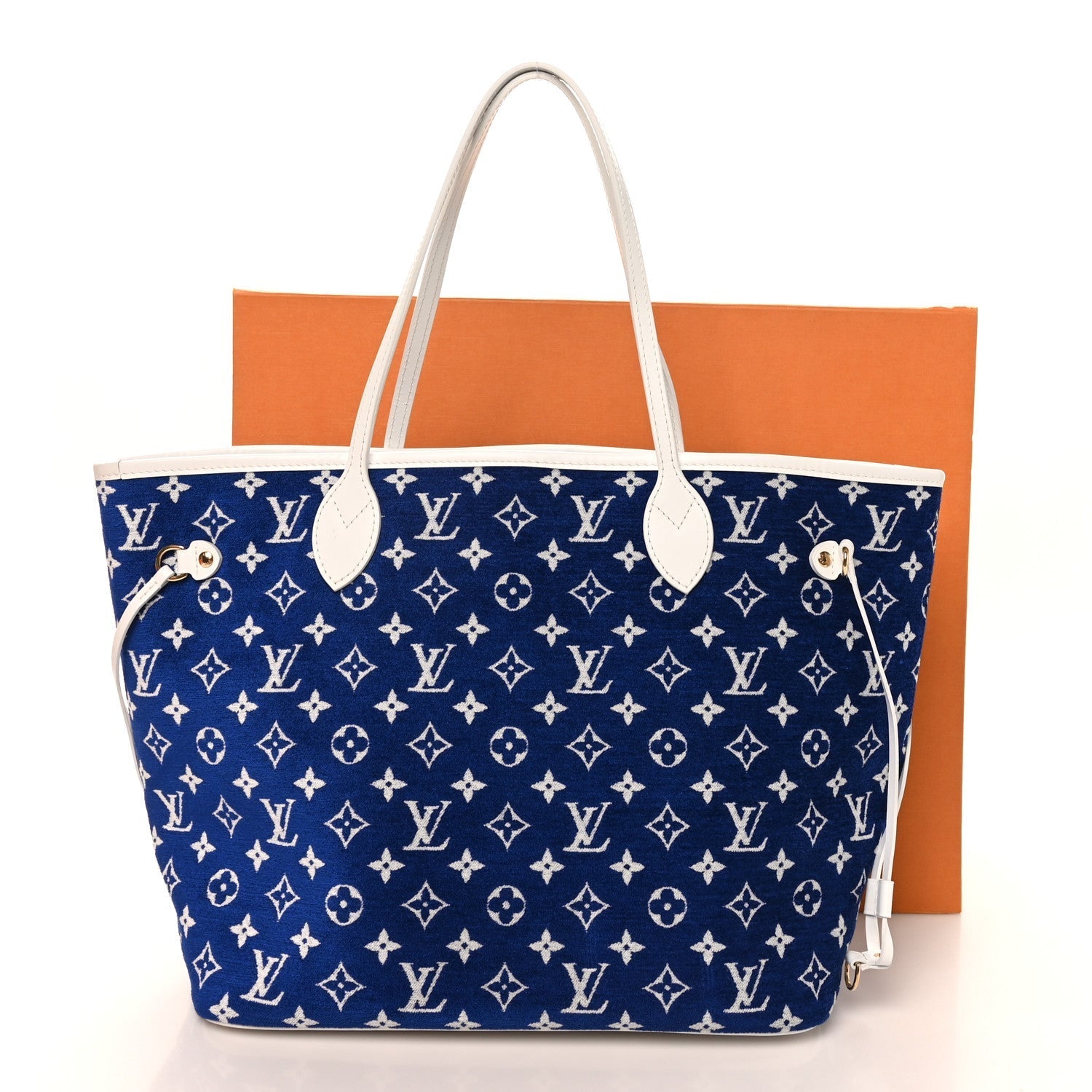 Jacquard Velvet Monogram LV Match Neverfull MM Bleu