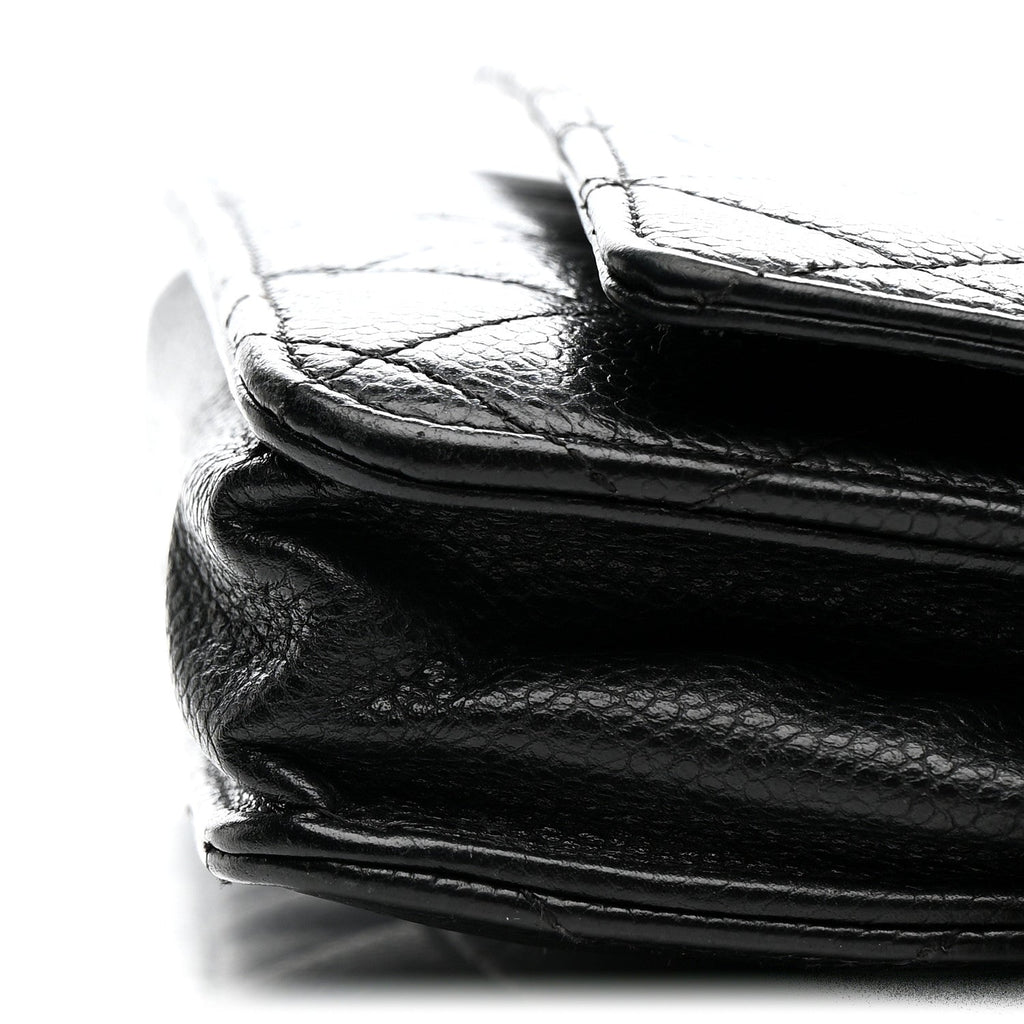 Caviar Quilted Wallet on Chain WOC Black