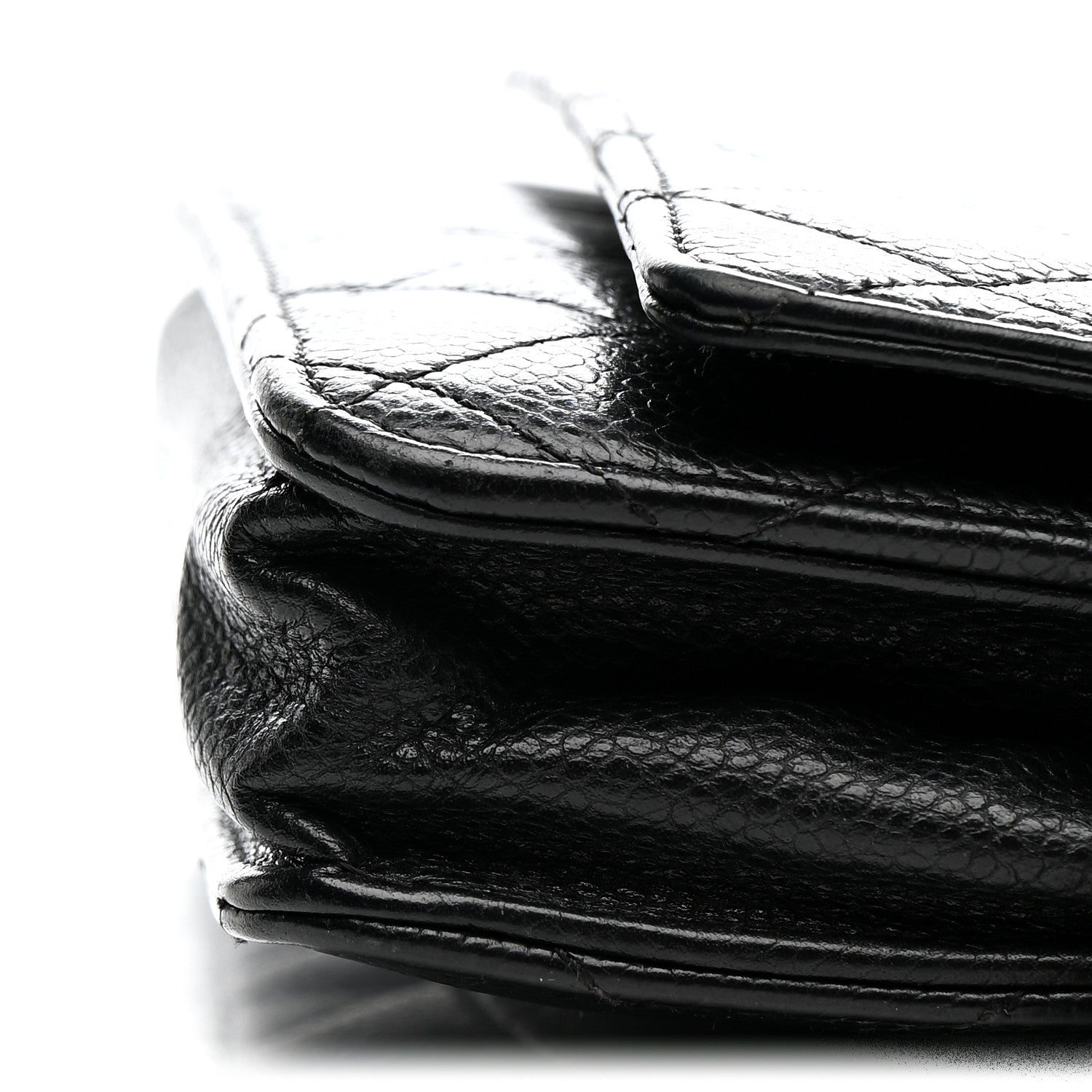Caviar Quilted Wallet on Chain WOC Black