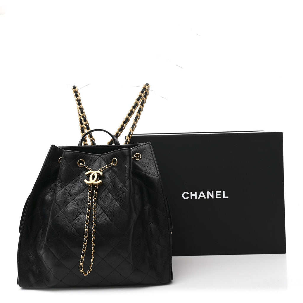 Caviar Quilted Large Chanel 25 Backpack Black