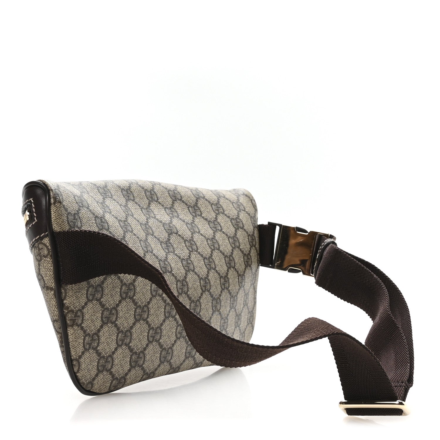 GG Supreme Monogram Belt Bag Dark Brown