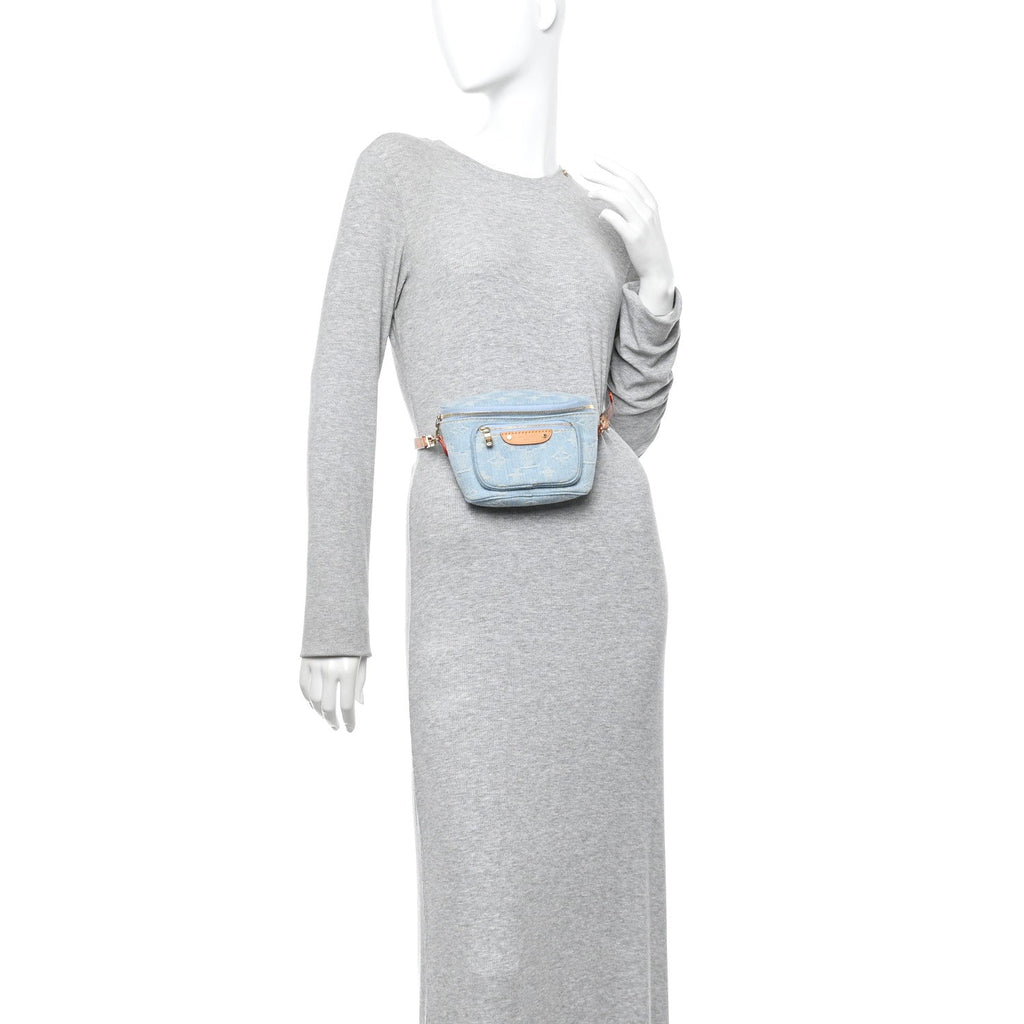 Monogram Denim Mini Bumbag Sky Blue