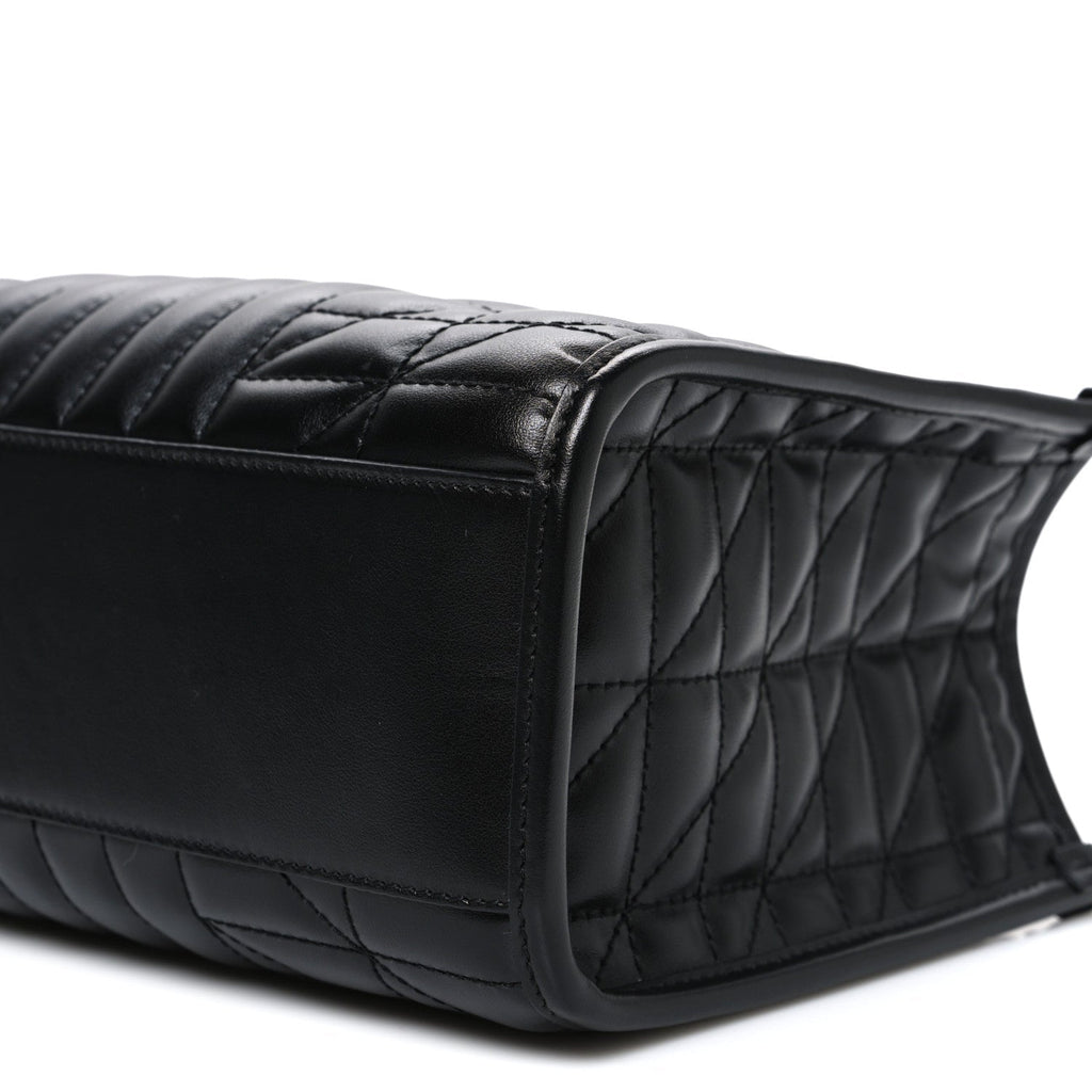 Calfskin Matelasse Aria Small GG Marmont Shoulder Tote Black