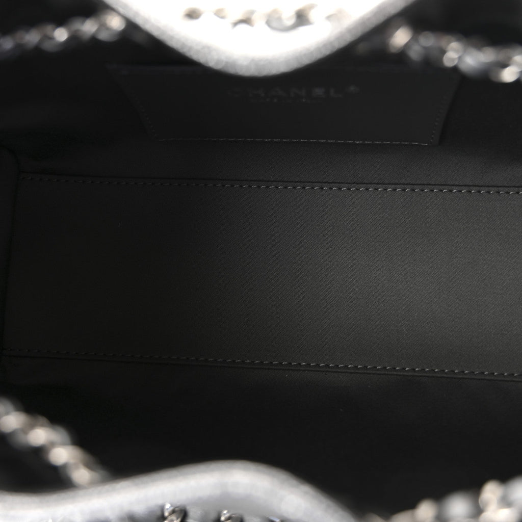 Metallic Caviar Quilted Mini Chanel 25 Handbag Anthracite