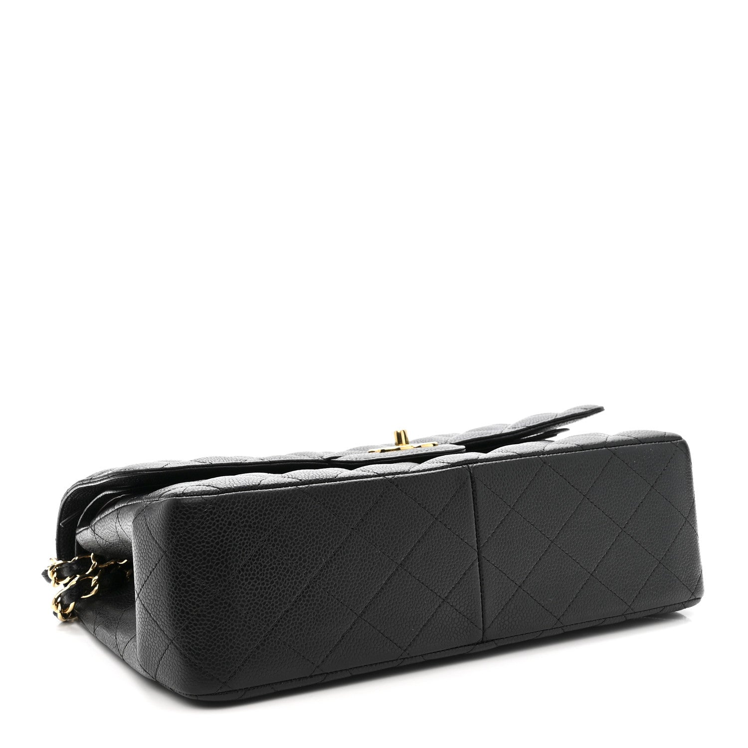 Caviar Quilted Jumbo Double Flap Black