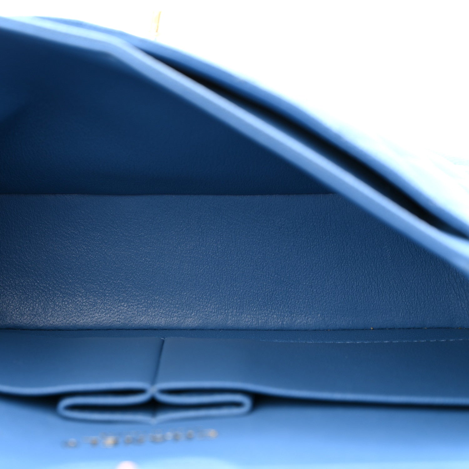 Caviar Quilted Small Double Flap Blue