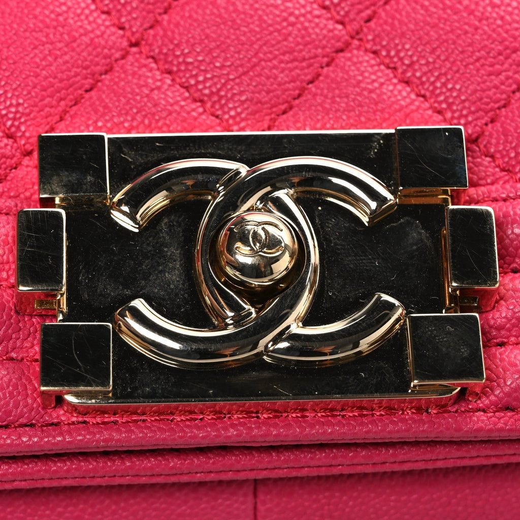 Caviar Quilted Medium Boy Flap Pink