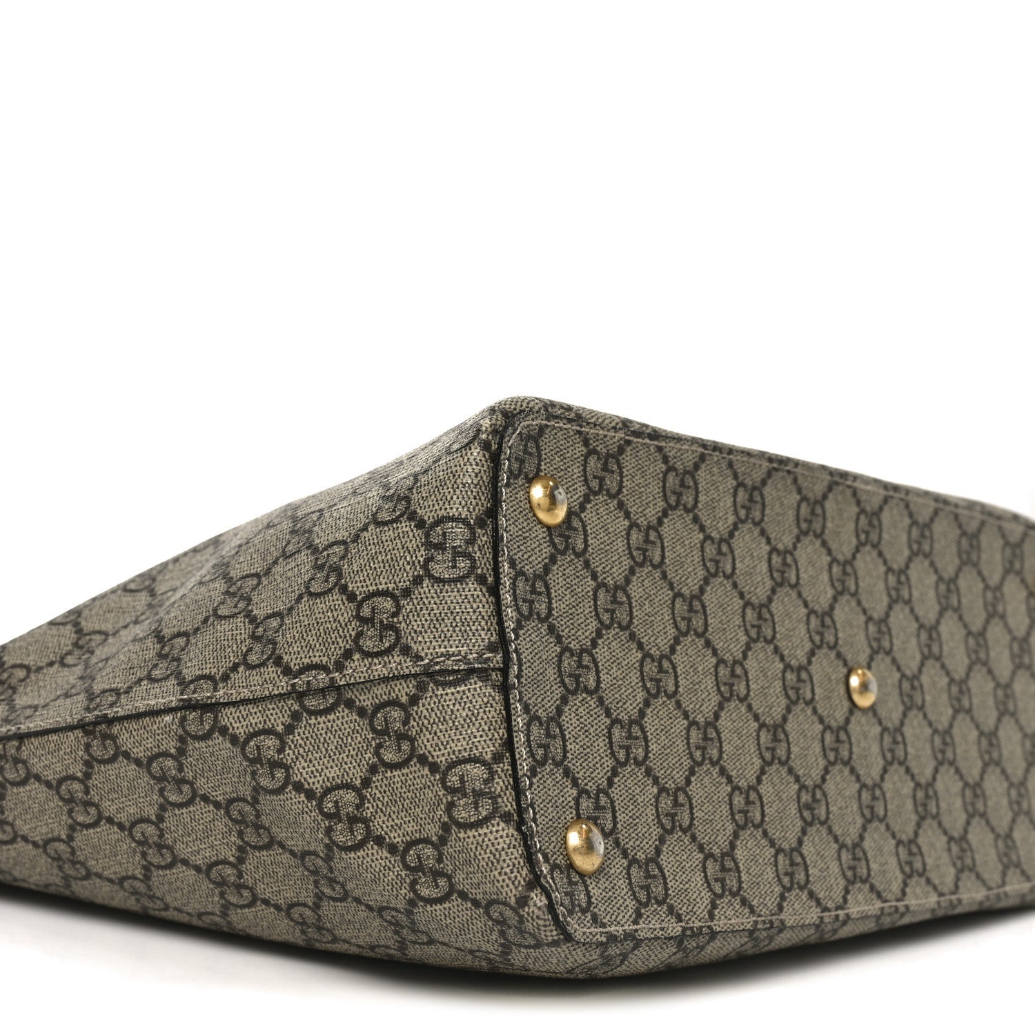 GG Supreme Monogram Medium Zippered Bucket Tote Beige Tuscany