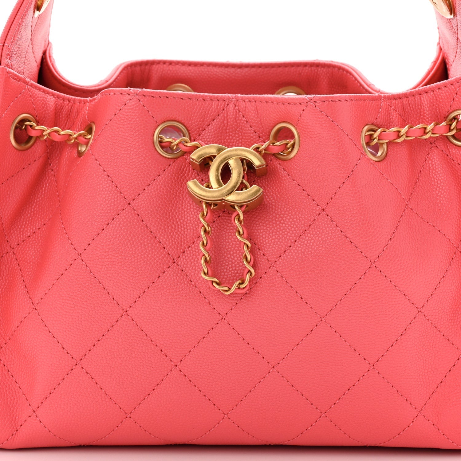 Caviar Quilted Mini Chanel 25 Handbag Coral