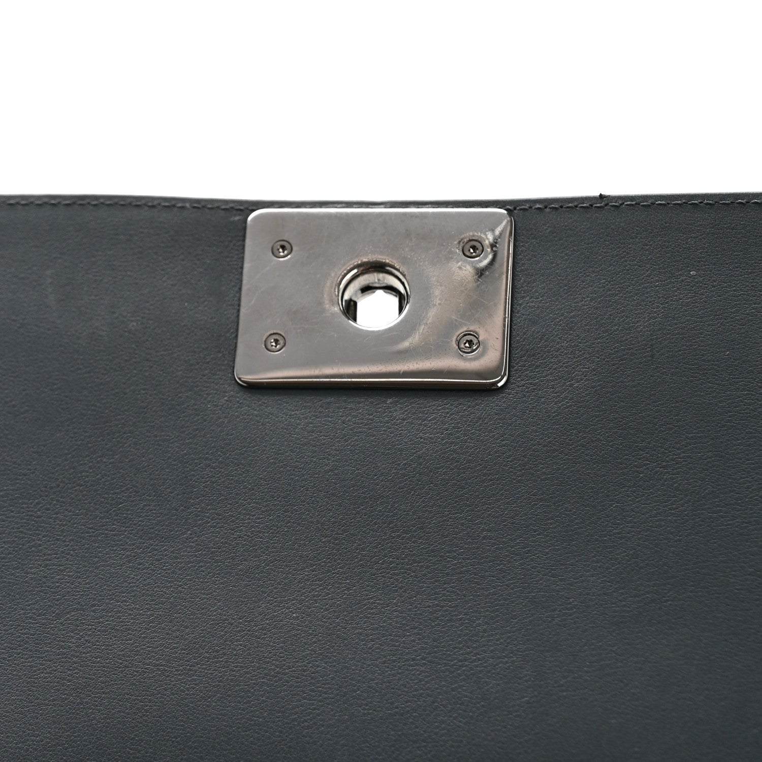 Calfskin Chevron Quilted New Medium Boy Flap Dark Navy Blue