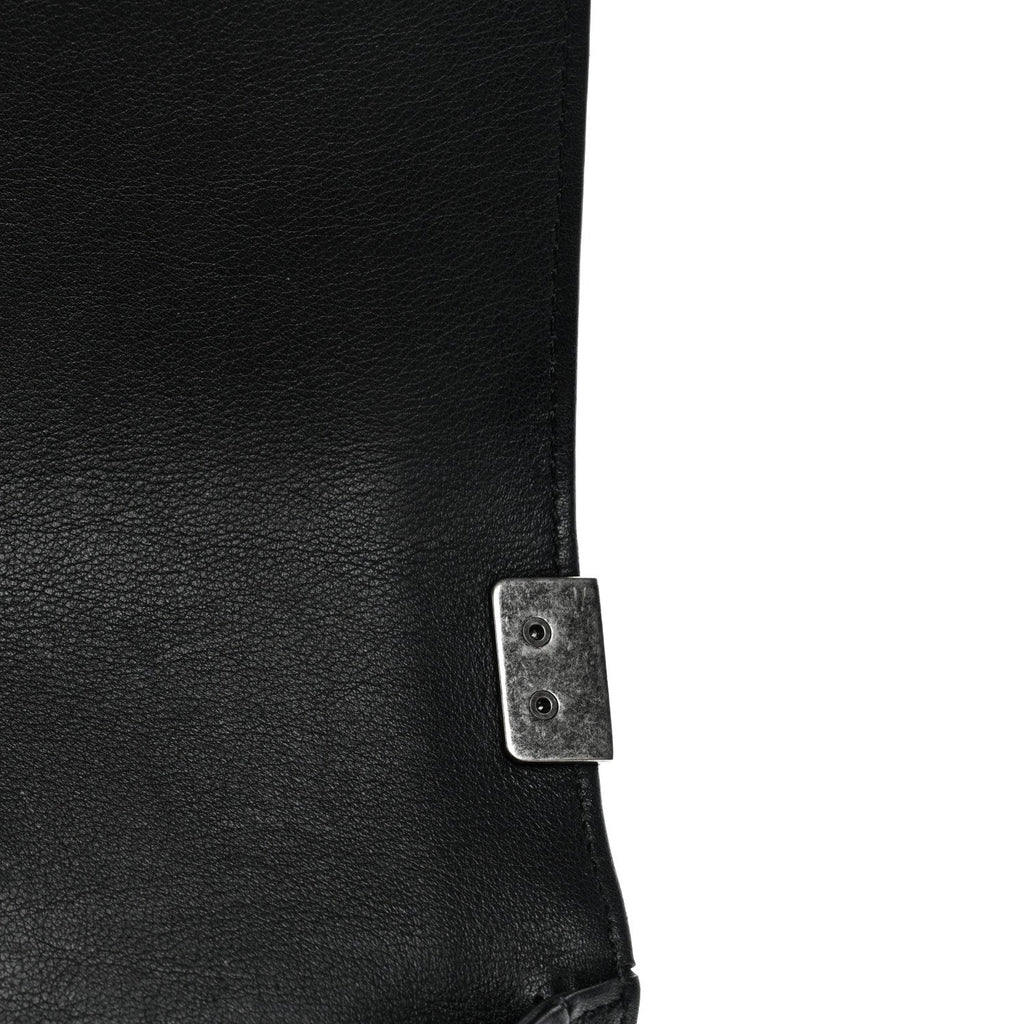 Lambskin Chevron Quilted Medium Boy Flap Black