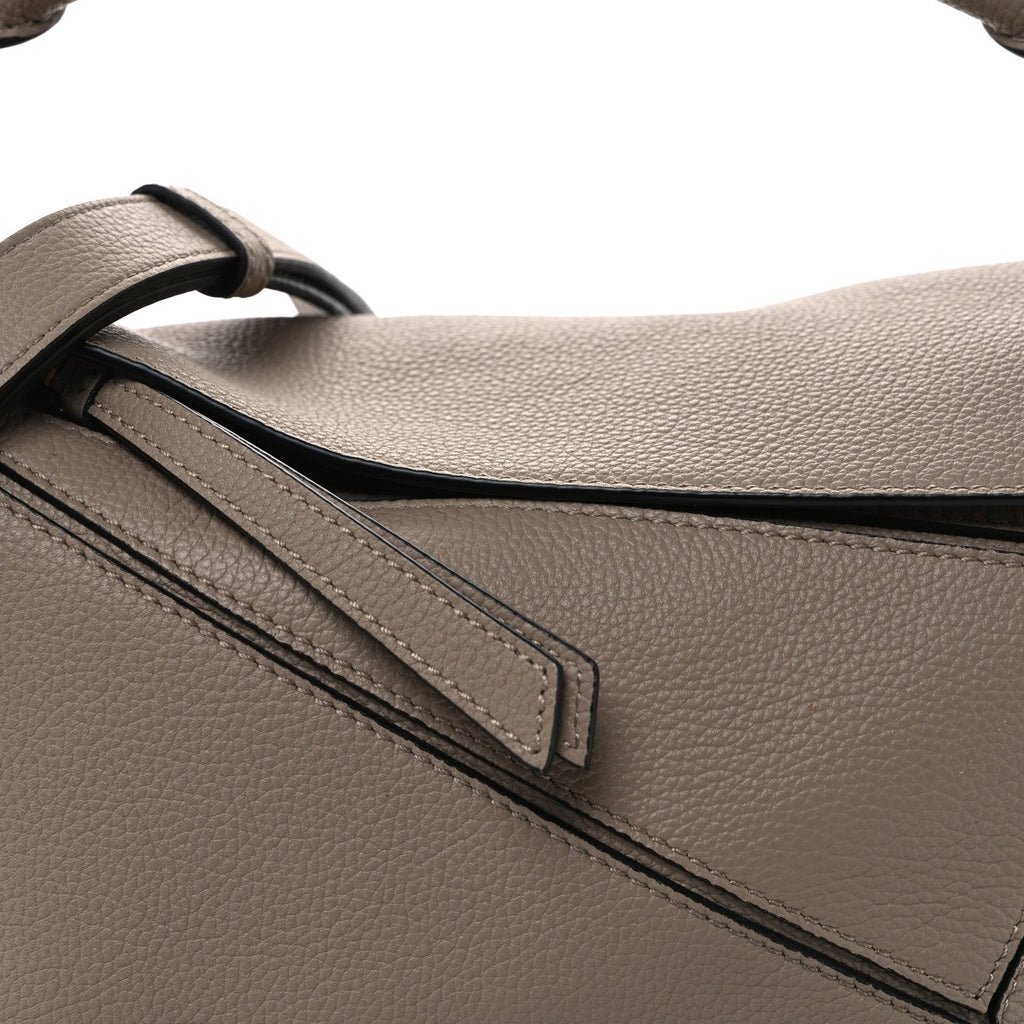 Grained Calfskin Small Puzzle Bag Sand