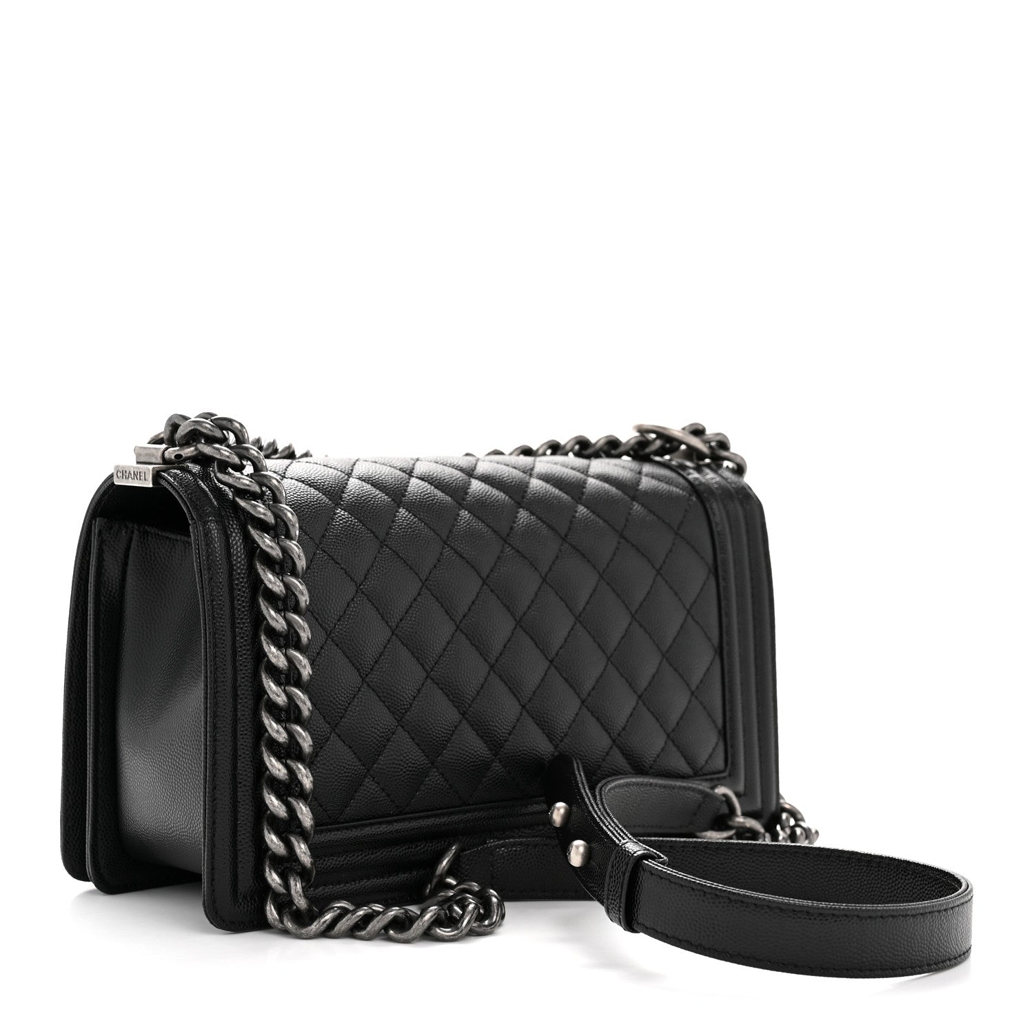 Caviar Quilted Medium Boy Flap Black